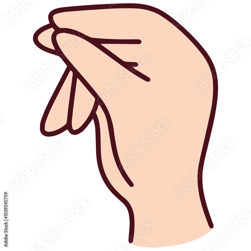Chinese hand sign for number 7, formed by extending the thumb and index finger while folding the rest. Common gesture in Mandarin for indicating the number eight