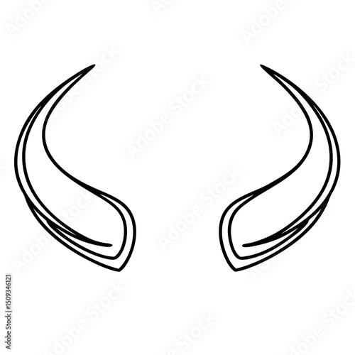 Devil horns graphic design element. Stylish devil horns illustration perfect for rock music album art, heavy metal band logo, or Halloween party invitation.