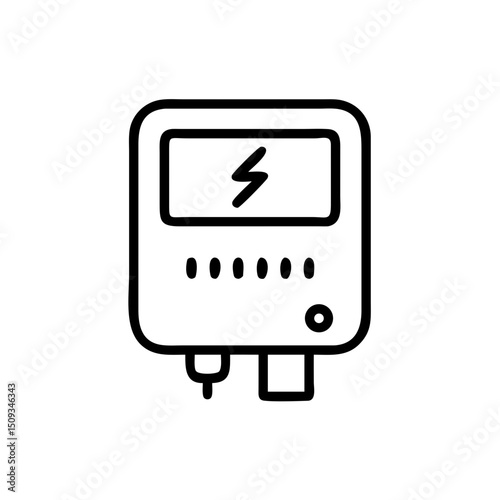 Smart electric meter icon. Modern electric meter design for digital interface. Energy consumption monitoring icon for electricity bill, smart home app, or website.