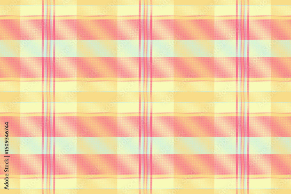 Fototapeta premium Soft pastel plaid pattern. Perfect for textile designs, website backgrounds, or crafting projects. Evokes feelings of warmth, comfort, and springtime.