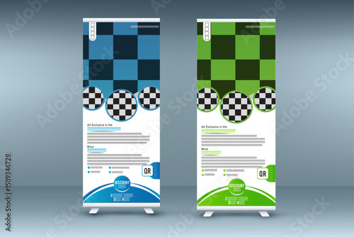 Modern Travel Roll-Up Banner Design, Vector Graphic Design, Pull-Up Banner Design For Travel Agency
