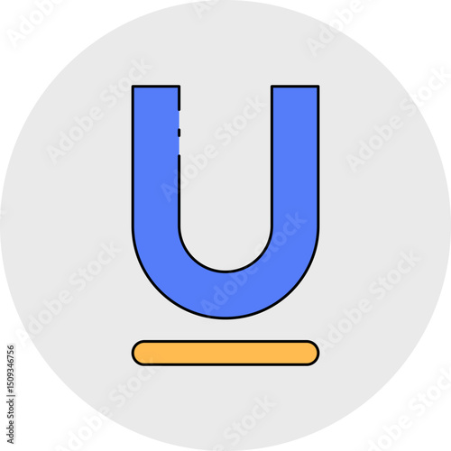 Underline single icon vector illustration