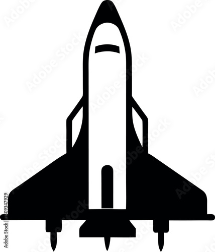 space shuttle line art silhouette vector illustration