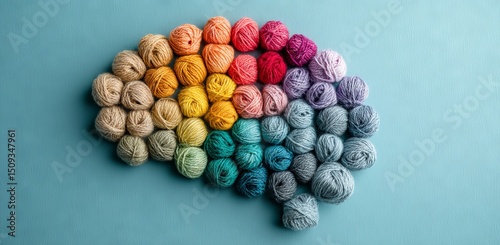 The human brain is represented as a complex network of multicolored threads on a blue backdrop, accompanied by a banner that provides ample space for text, symbolizing the concept of neurodiversity