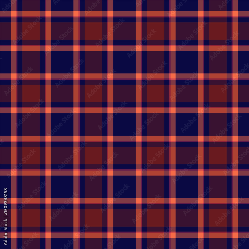 Obraz premium Comfortable tartan plaid fabric, length textile seamless texture. Teen check background pattern vector in red and dark colors.