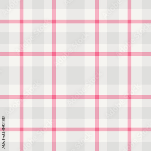 Exotic seamless background texture, paint pattern check tartan. 1960s plaid fabric vector textile in white and light colors.