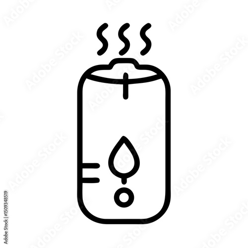 Hot water tank icon, simple line art, for website design