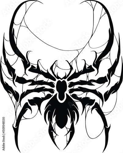 tribal spider tattoo