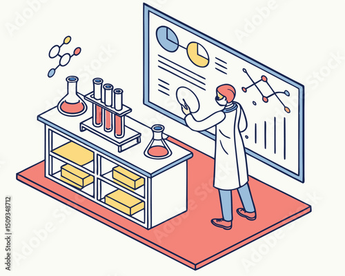 Science Experiment Flat Illustration vector illustration
