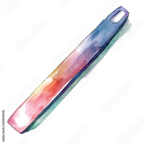 Nail File, watercolor vector, high quality, isolated on a white background.