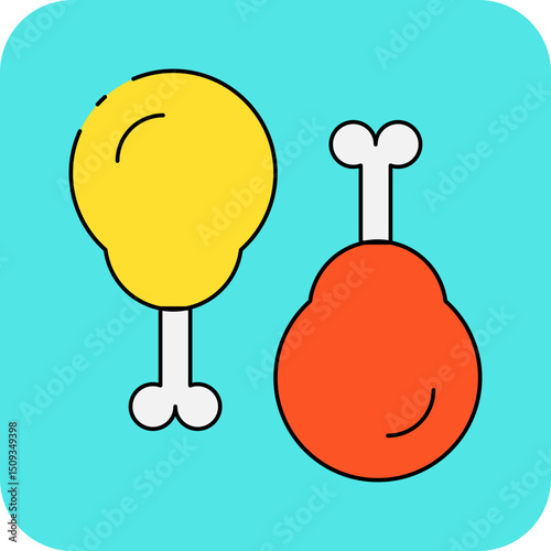 Chicken leg single icon vector illustration