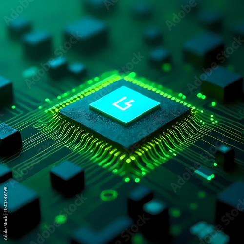 Wallpaper Mural Futuristic microchip on glowing circuit board – AI and technology background

 Torontodigital.ca