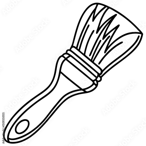 Paintbrush illustration, black and white, for art supplies, design projects