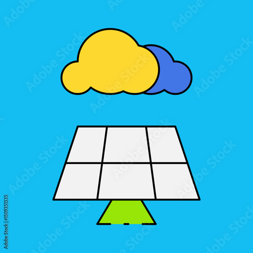 Solar panel single icon vector illustration