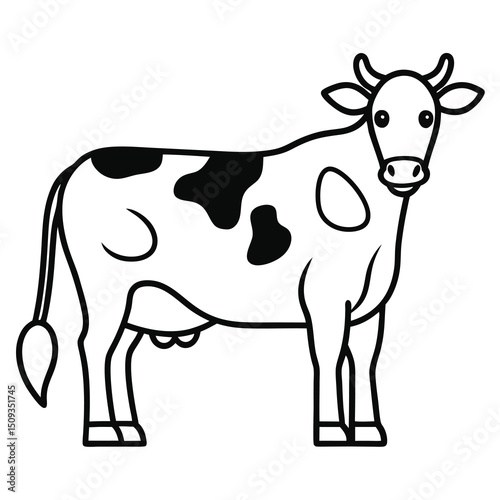 Cow outline icon vector illustration 