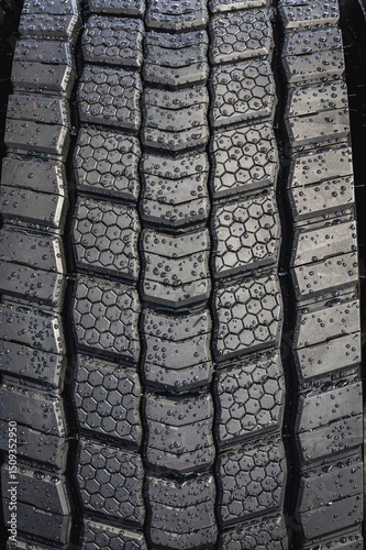 Close up of tire tread patterns and their significance for safety
