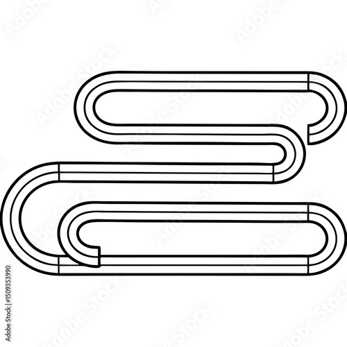 Underground heating pipe system, schematic diagram for engineering, construction, and industrial use