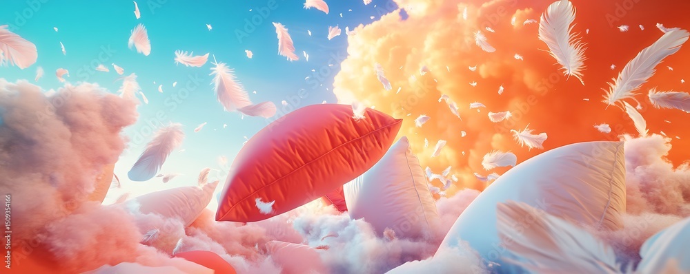 Naklejka premium Ornate pillows and lamps create a beautiful image, festival, showing the freedom among the people and bring peace and harmony