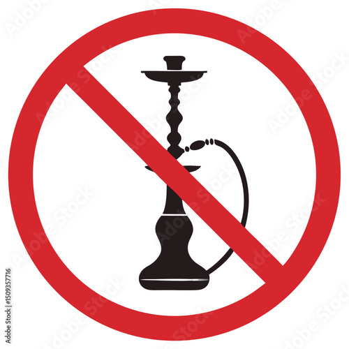 No hookah smoking allowed sign with a hookah in a prohibited circle