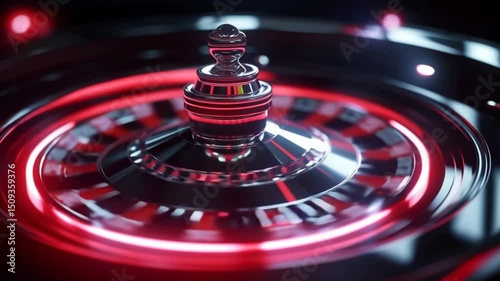Elegant Roulette Wheel Animation with Spinning Action and Subtle Light Effects