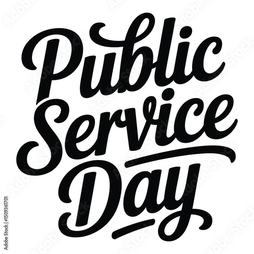 Public Service Day A minimalist typography, calligraphy design silhouette vector illustration 