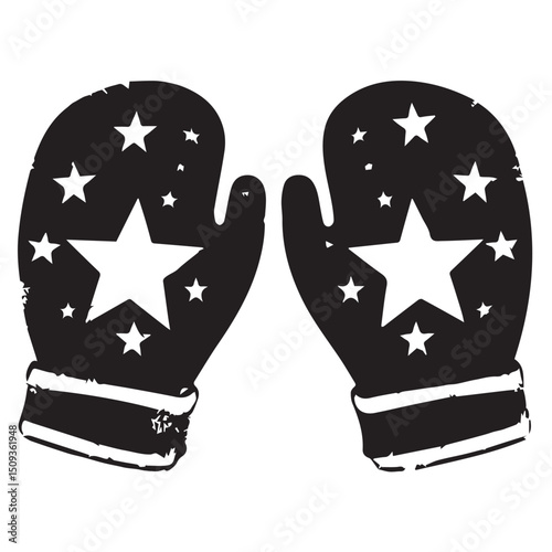 Fighting Boxing gloves icon, two gloves modern flat design style, pair of fighting glove silhouette 