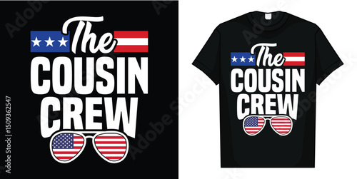 Cousin Crew 4th of July Patriotic American Family Matching T-Shirt photo