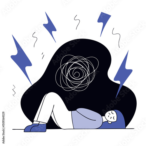 Anxiety Stress Vector Art Mental Health Illustration Design