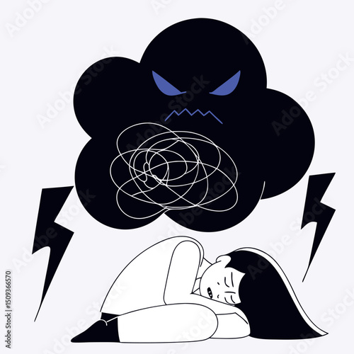 Mental Health Vector Art Depression Anxiety Illustration