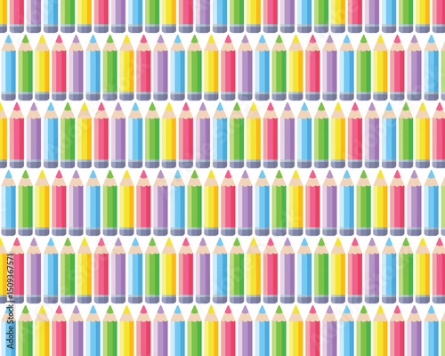 Seamless pattern of multicolored pencils. Vector illustration