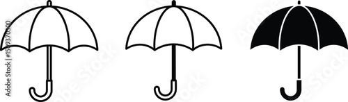 Umbrella icon set. Vector illustration