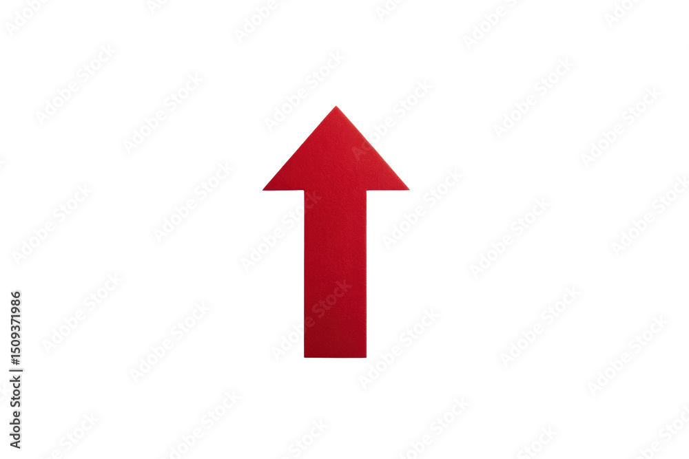 Red arrow on black background: bold directional symbol, cut out Red arrow on black background: bold directional symbol, cut out