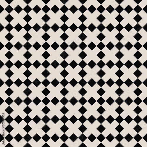 Seamless black and white mid century modern geometric pattern for backgrounds, fabric design, home decor.	
