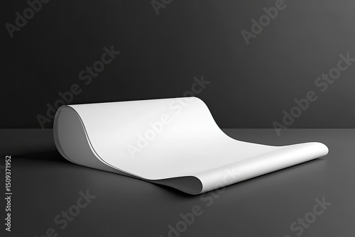 Rolled white paper on dark surface