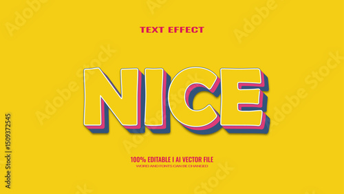Cartoon text effect, editable text