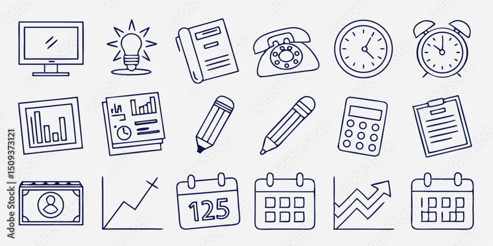 Naklejka premium Design A Collection Of48 Line Icons Representing