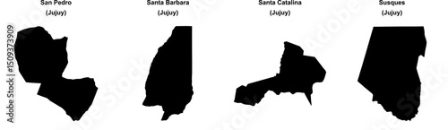 San Pedro, Santa Barbara, Santa Catalina, Susques outline maps