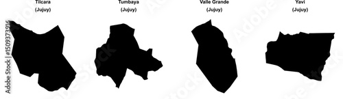 Tilcara, Tumbaya, Valle Grande, Yavi outline maps