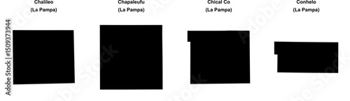 Chalileo, Chapaleufu, Chical Co, Conhelo outline maps