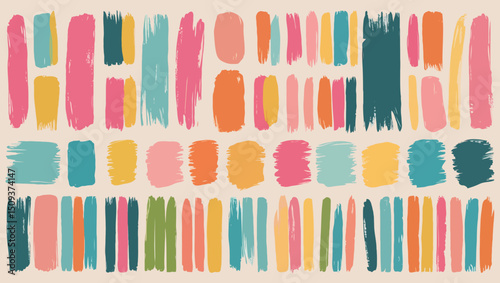 Hand drawn brush stroke banner set for graphic design vector illustration