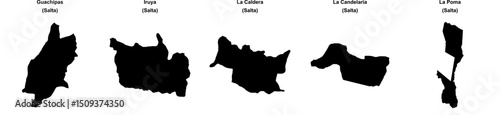 Guachipas, Iruya, La Caldera, La Candelaria, La Poma outline maps
