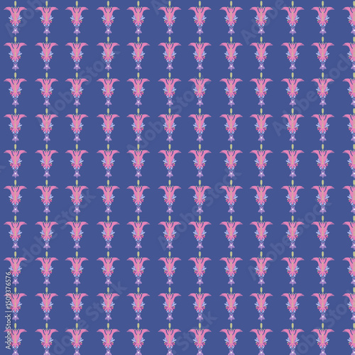 Seamless pattern of stylized lily flowers in pastel colors.eps
