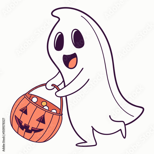 Ghost Halloween Icon with white background