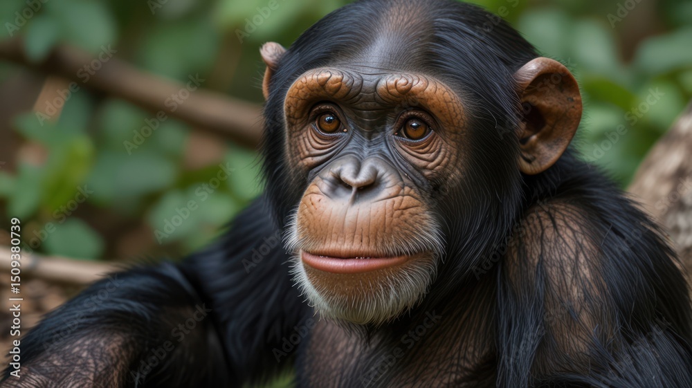 Close-up chimp portrait Close-up chimp portrait
