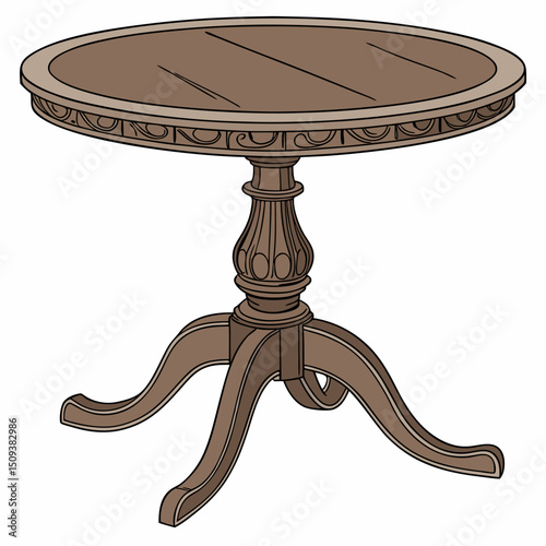wooden table isolated on white