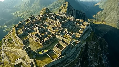 Ancient city ruins on a mountaintop