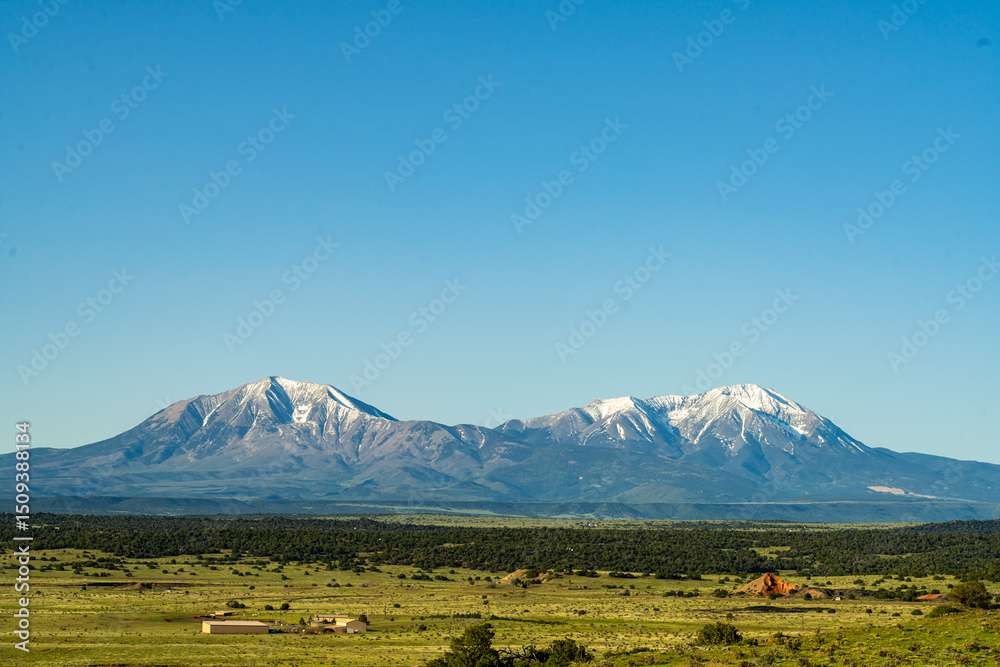 Fototapeta premium Snow-capped Spanish Peaks in Southern Colorado. 
