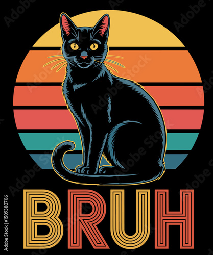 Funny Cat Bruh Meme Graphic
