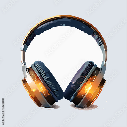 A pair of wireless headphones with glowing accents
