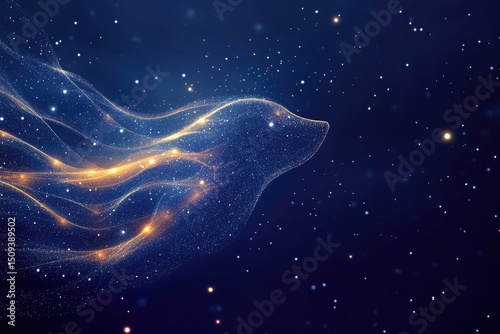 Cosmic creature, ethereal and radiant